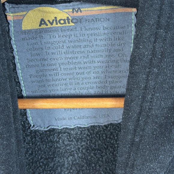 Aviator Nation Dark Blue Hoodie with Multicolor Graphic Mens Medium - Picture 4 of 5